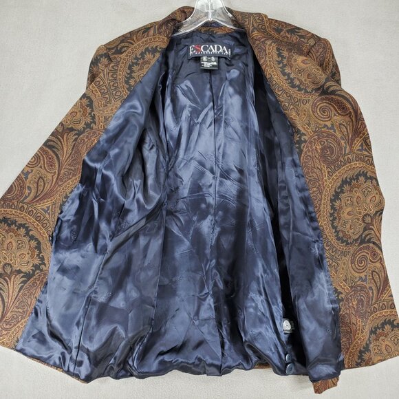 Escada Brown Paisley Blazer - Picture 2 of 9